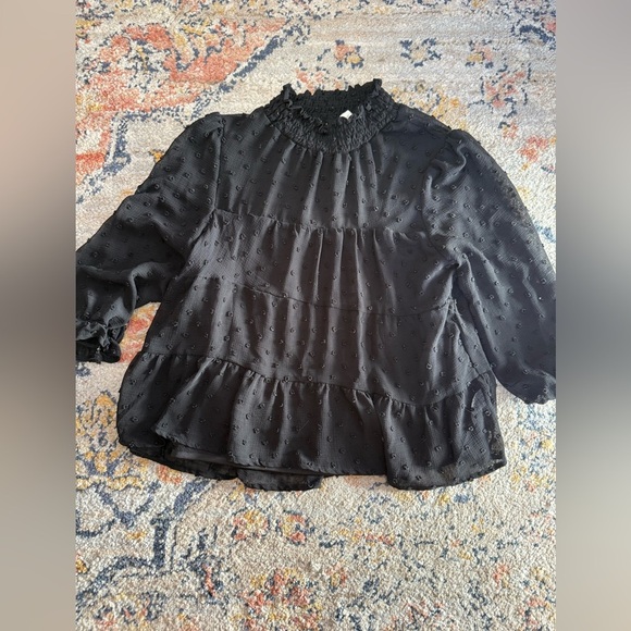 Monteau Tops - Elegant Black sheer Women's Top